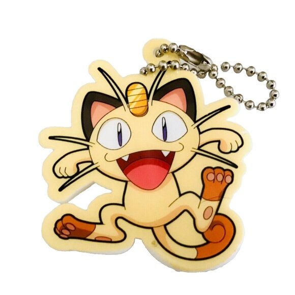 Pokemon Meowth Nintendo 23 1997 Character Key Fob Keychain 2.25" Vintage Rare - Picture 1 of 5
